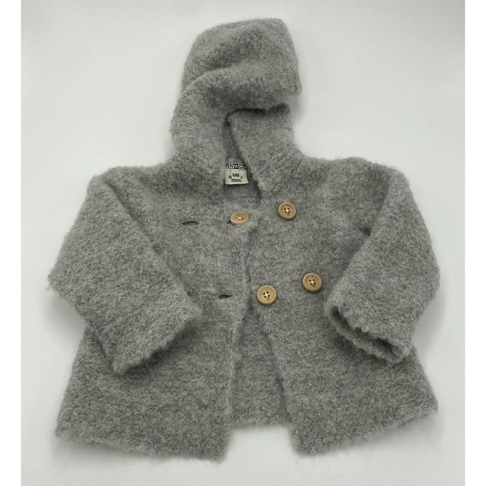 Bonbon Baby Alpaca Blend Cardigan Sweater Grey‎ 6M